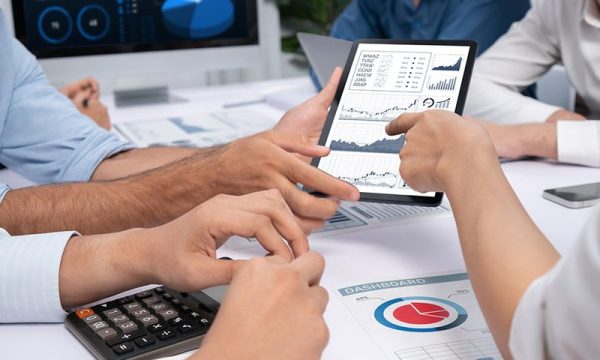 Fractional CFO reviewing financial reports